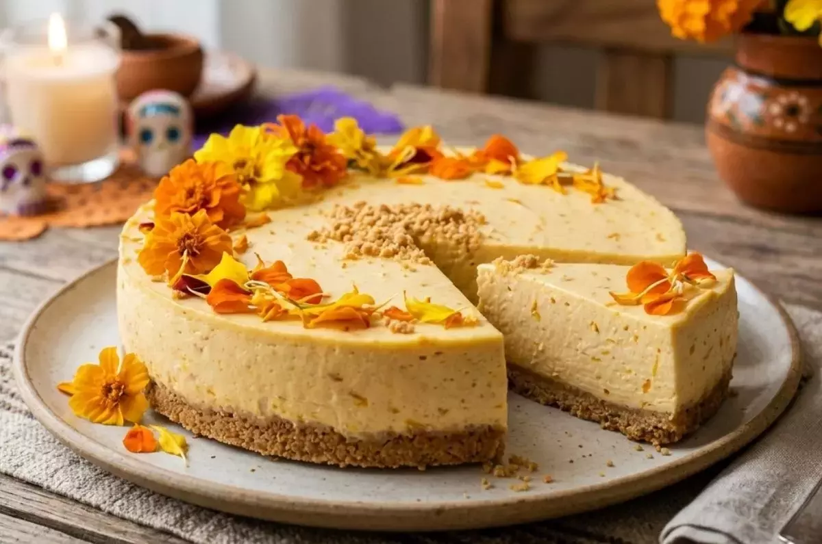 Exquisito Pastel de Queso de Cempasúchil: Una Delicia Estacional sin Horno