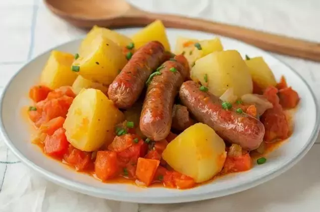 Salchichas con Patatas Asadas: Una Receta Rápida y Deliciosa para Cualquier Día