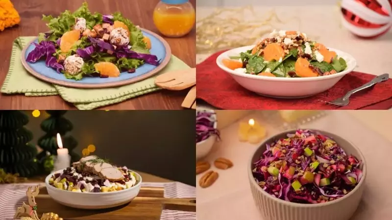 Cinco Ensaladas Festivas para Celebraciones Navideñas Saludables
