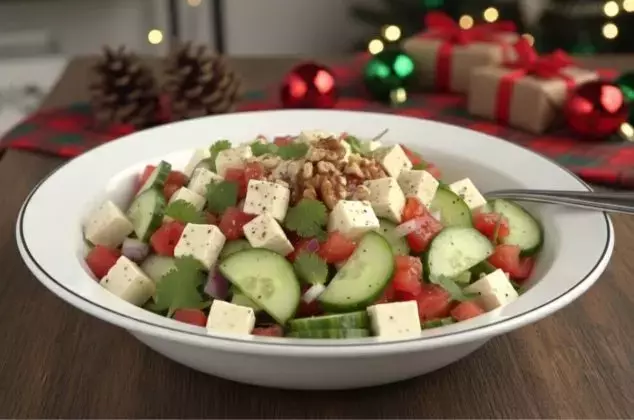 Cómo Preparar una Ensalada Navideña con Queso Panela en Minutos