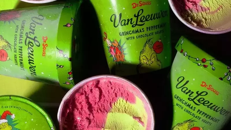 El Grinch inspira un helado navideño de menta de Van Leeuwen