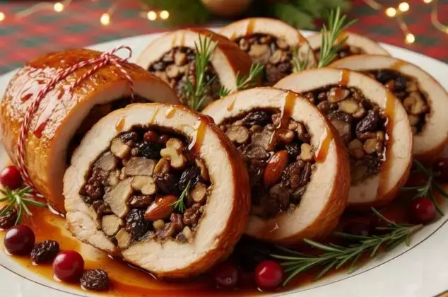 Pechuga de Pavo Rellena con Frutos Secos: Una Receta Festiva para Impresionar