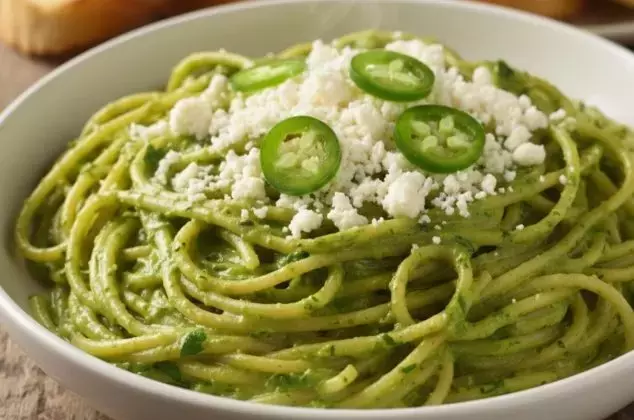 Espagueti Cremoso con Salsa de Jalapeño: Un Festín en Minutos