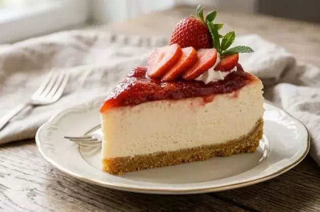 Delicia Sin Horno: Cheesecake de Fresa y Crema en 30 Minutos