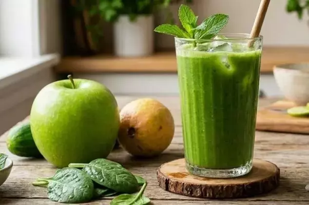 Bebida refrescante de manzana y guayaba para el bienestar estomacal