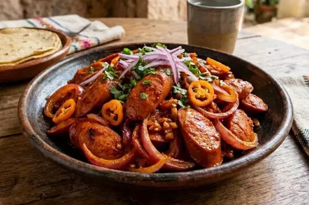 Salchichas yucatecas con achiote: ¡Un festín en minutos!