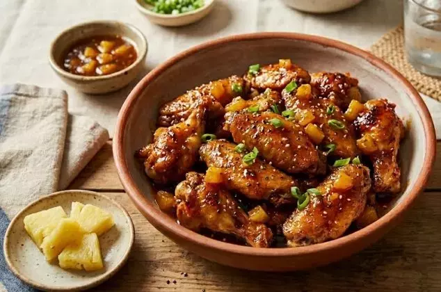 Alitas de Pollo con Salsa de Piña: Una Explosión Tropical de Sabor con Solo Seis Ingredientes