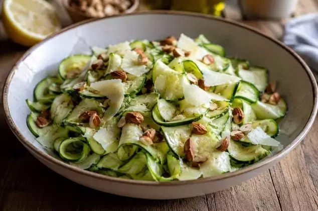 Refrescante Ensalada de Calabacín Laminado con Aderezo Cítrico