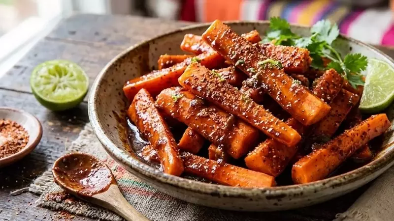 Zanahorias "Locas" con Salsa de Chamoy Casera: Un Snack Mexicano R￡pido y Exquisito
