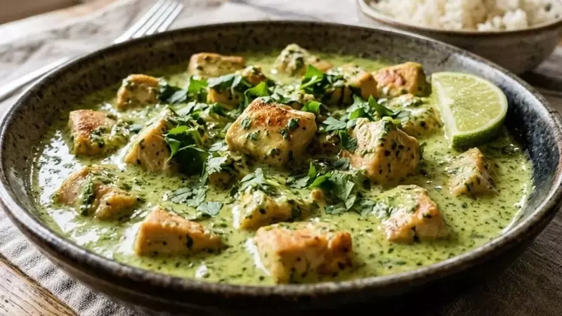 Pollo en Salsa Cremosa de Cilantro: Un Deleite de 40 Minutos