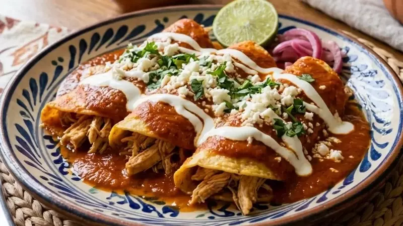 Enchipotladas de Pollo: Un Deleite Picante en Minutos