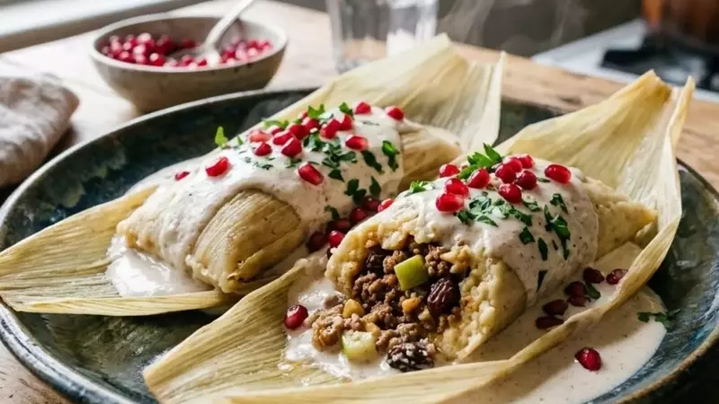 Celebración Culinaria: Tamales en Nogada para Doce Comensales