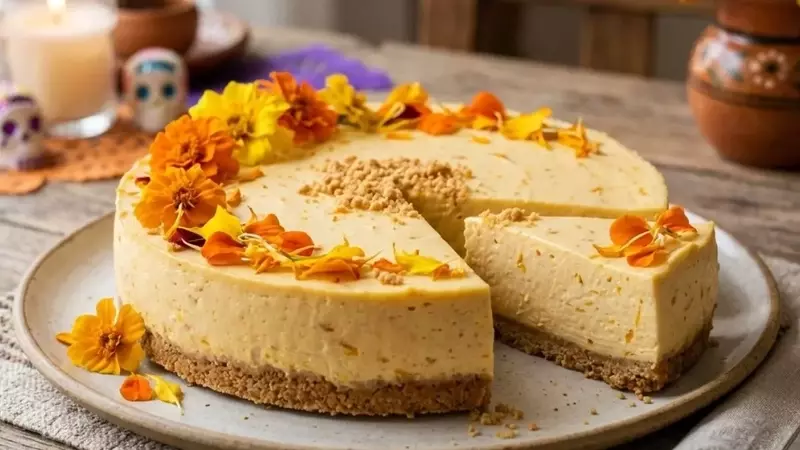 Exquisito Pastel de Queso de Cempasúchil: Una Delicia Estacional sin Horno